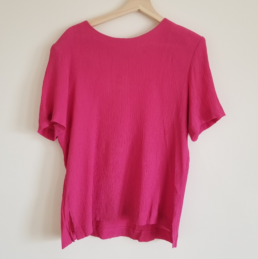 Flowy pink silk blouse!